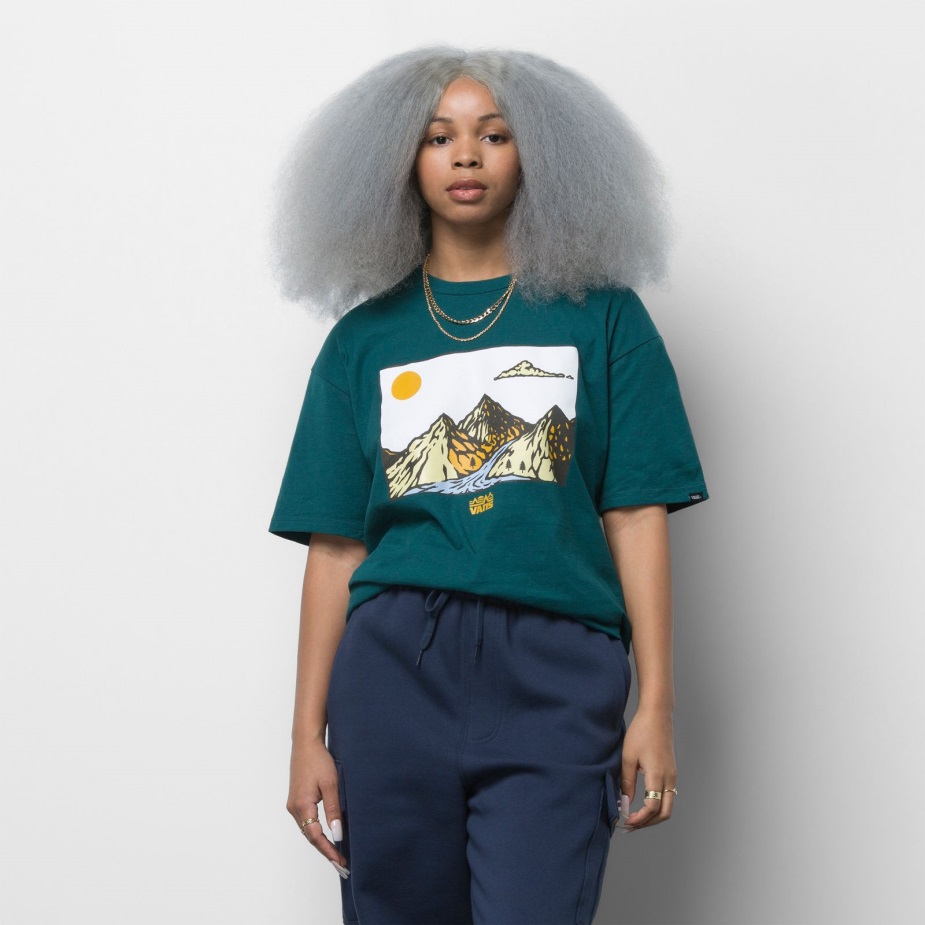 Mt Vans T-shirt βαθύ γαλαζοπράσινο