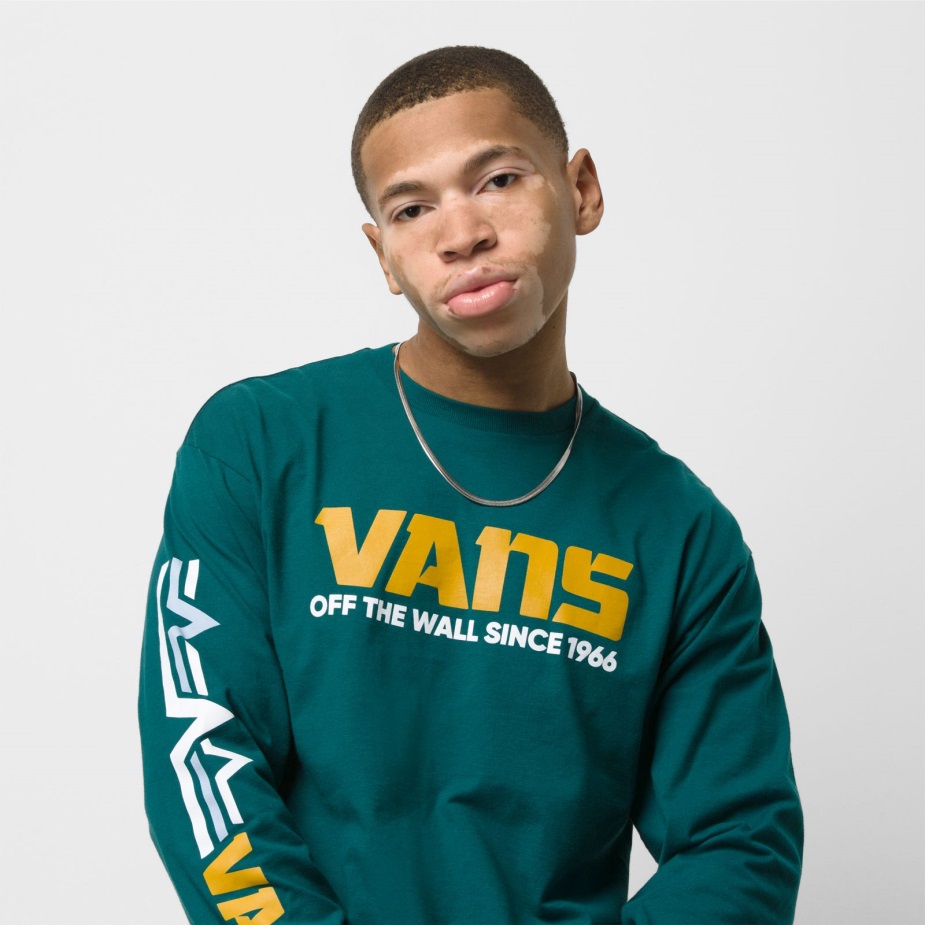 Mt Vans μακρυμάνικο μπλουζάκι βαθύ γαλαζοπράσινο