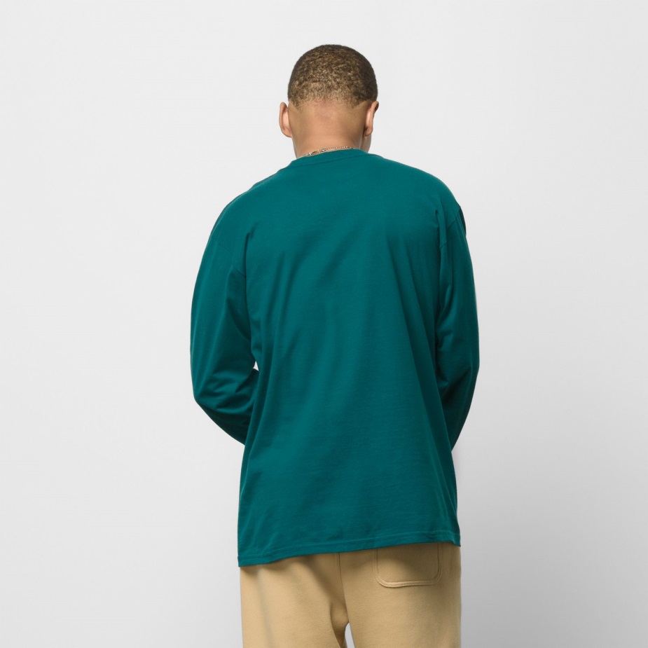 Mt Vans μακρυμάνικο μπλουζάκι βαθύ γαλαζοπράσινο