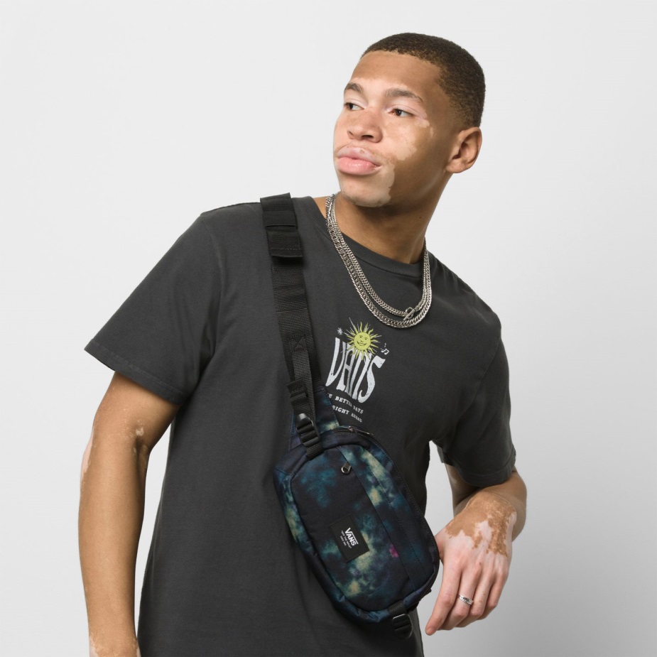 Vans Aliso Hip Pack μαύρο-μοβ-λάιμ διάτρηση