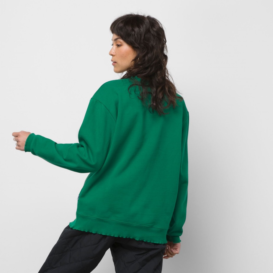 Vans Anaheim Floral βαρέων βαρών French Terry Bff Crew πράσινο μπουφάν