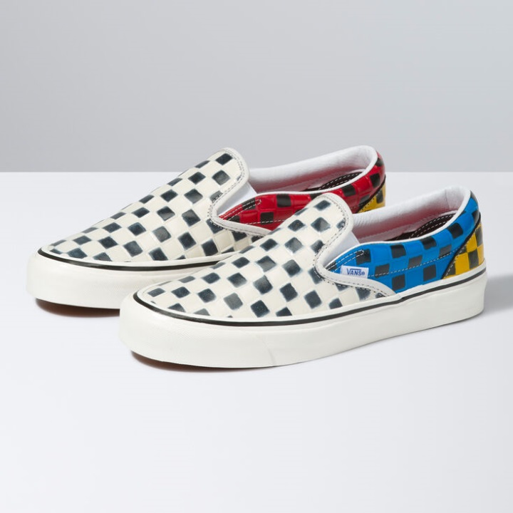 Vans Anaheim εργοστασιακό δερμάτινο Check Classic Slip-on 98 Dx Leather Check-multi