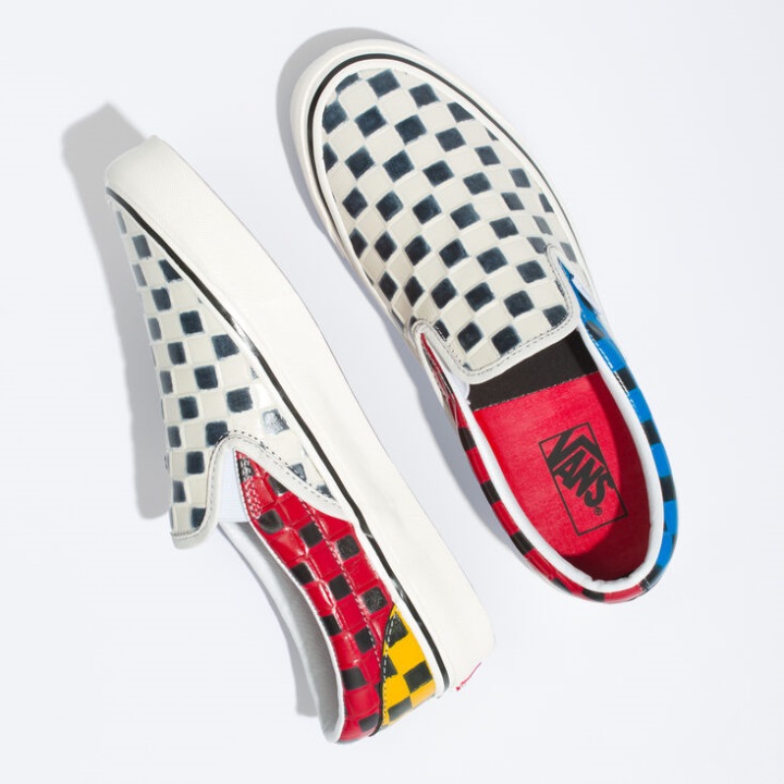 Vans Anaheim εργοστασιακό δερμάτινο Check Classic Slip-on 98 Dx Leather Check-multi
