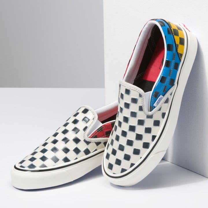 Vans Anaheim εργοστασιακό δερμάτινο Check Classic Slip-on 98 Dx Leather Check-multi