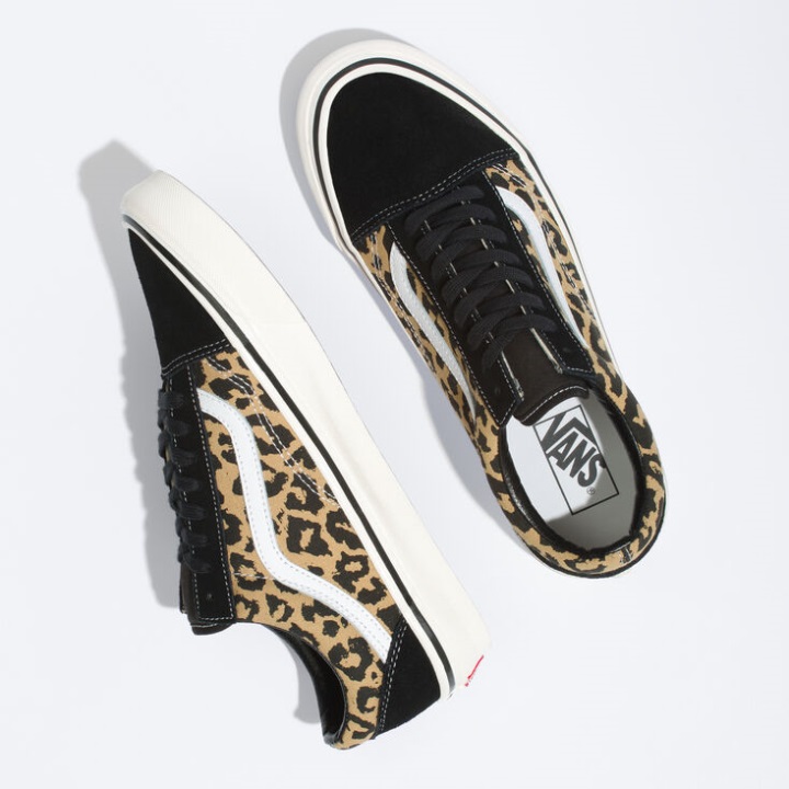 Vans Anaheim εργοστασιακό παλιό Skool 36 Dx Black-tan Leopard
