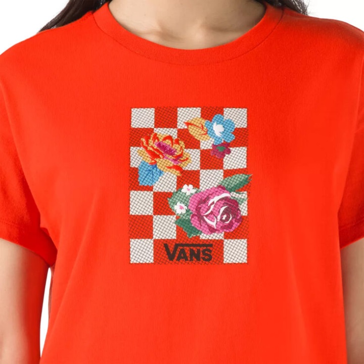 Vans Anaheim κεντήματα Boxy Boyfriend Tee ηλεκτρικό πορτοκαλί