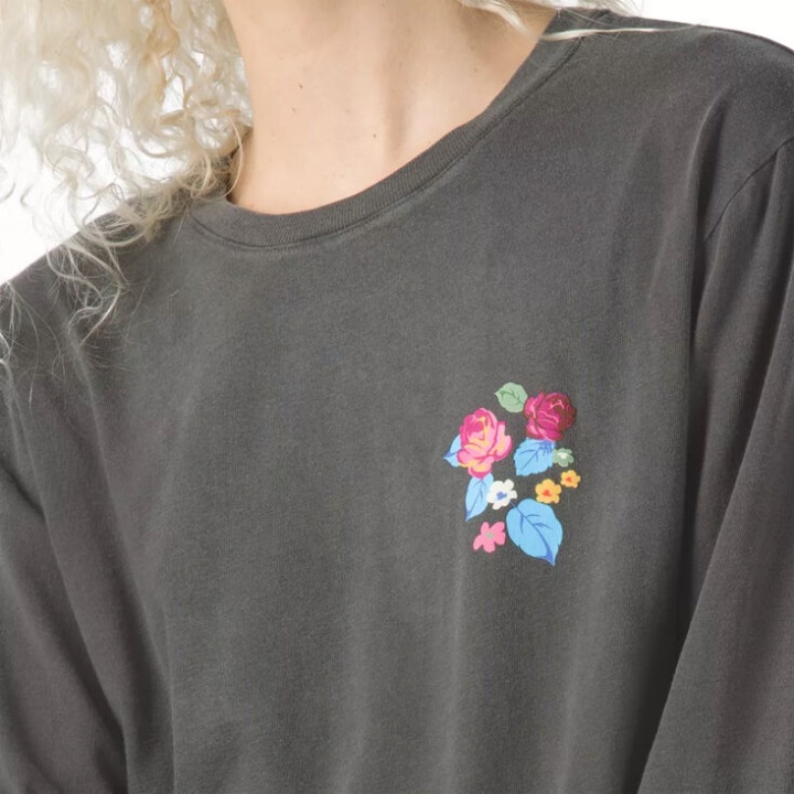 Vans Anaheim κεντήματα πλύσης Floral μακρυμάνικο μπλουζάκι Boyfriend μαύρο