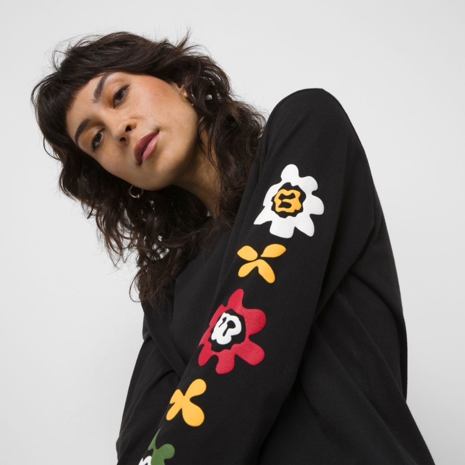 Vans Anaheim λουλουδάτο μακρυμάνικο Bff ​​μπλουζάκι μαύρο