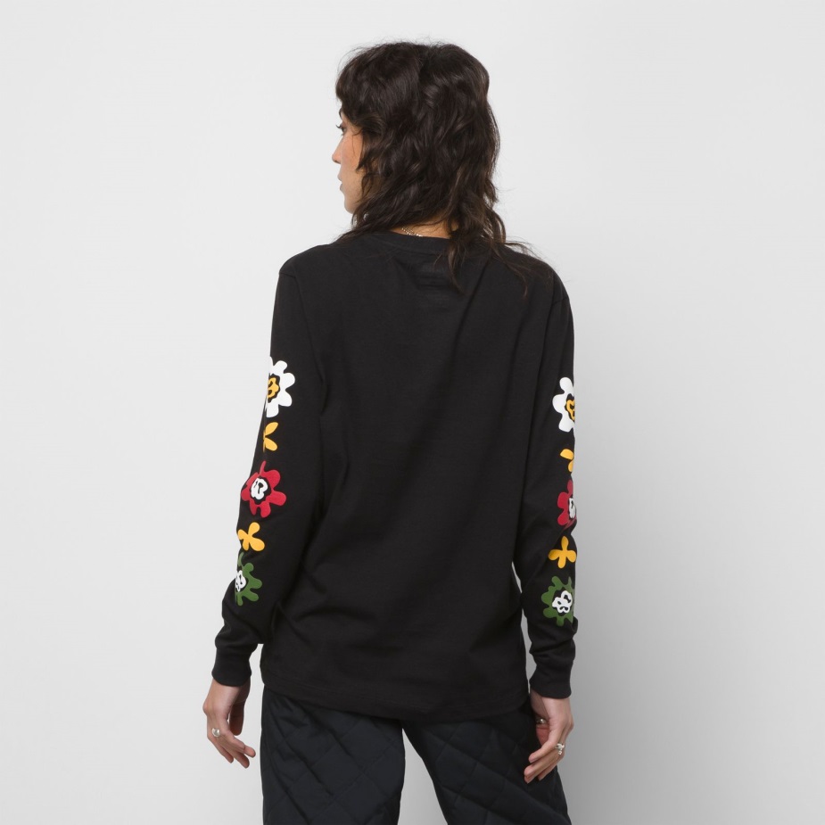 Vans Anaheim λουλουδάτο μακρυμάνικο Bff ​​μπλουζάκι μαύρο