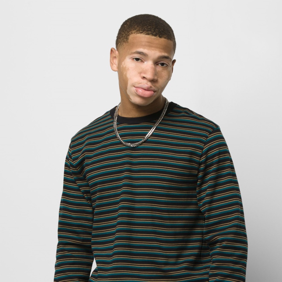 Vans Awbrey μακρυμάνικο πουκάμισο μαύρο-βαθύ γαλάζιο