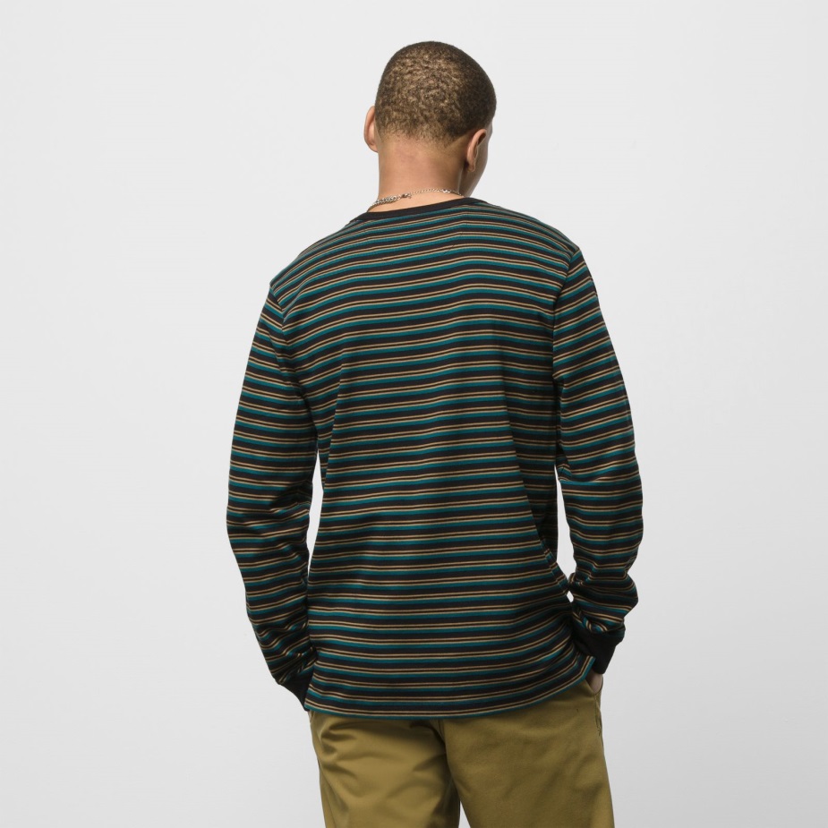 Vans Awbrey μακρυμάνικο πουκάμισο μαύρο-βαθύ γαλάζιο