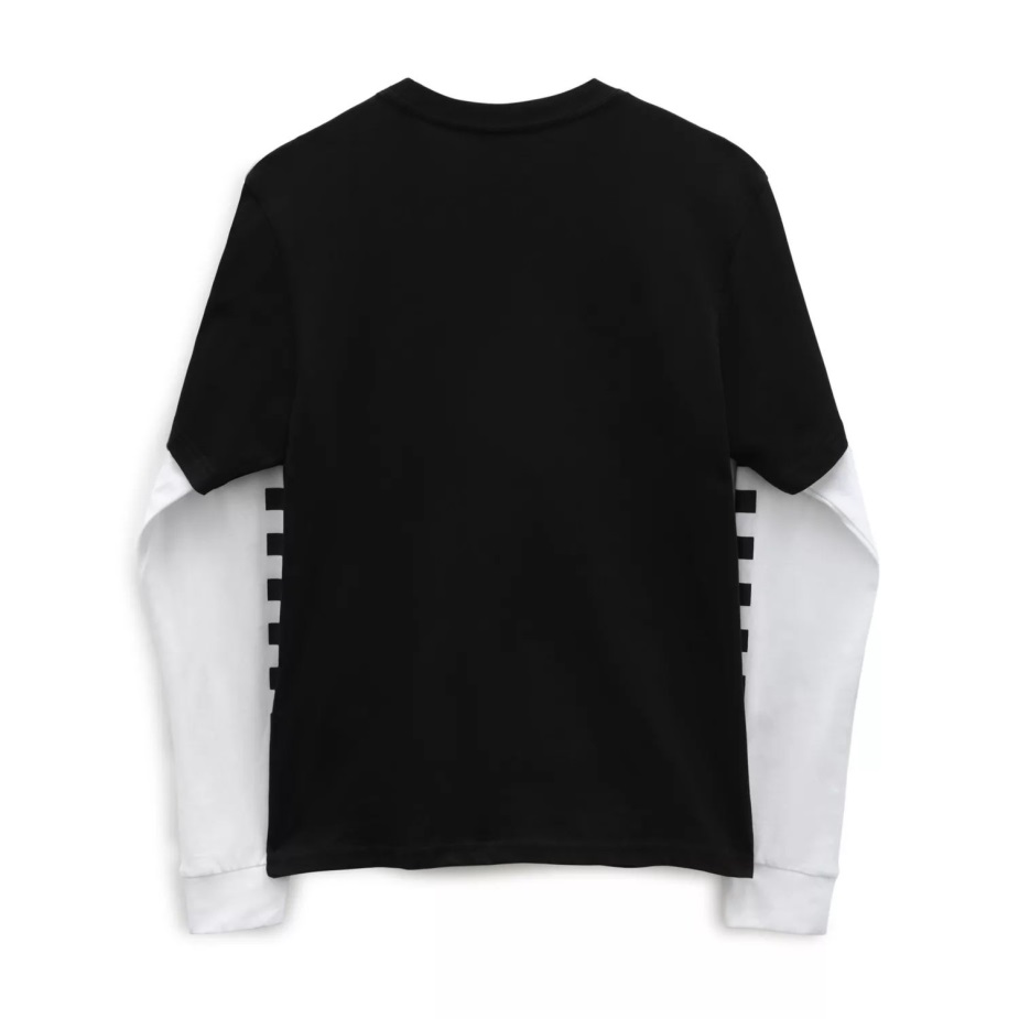 Vans Boys Long Check Twofer T-shirt (8-14 ετών) μαύρο