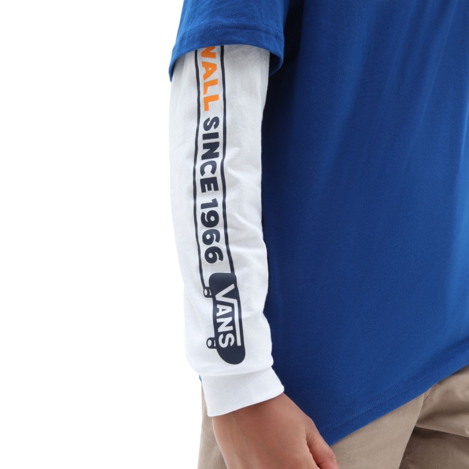 Vans Boys Sk8 από το 1966 μακρυμάνικο μπλουζάκι δύο φερτών (8-14 ετών) μπλε