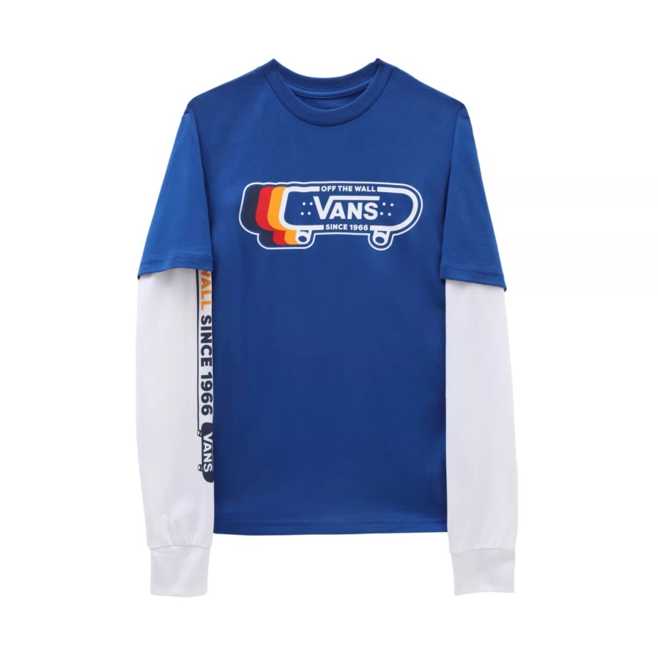 Vans Boys Sk8 από το 1966 μακρυμάνικο μπλουζάκι δύο φερτών (8-14 ετών) μπλε