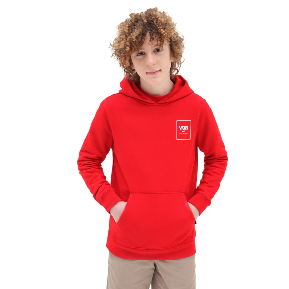 Vans Boys κουτί τύπωμα μπλουζάκι με κουκούλα κόκκινο