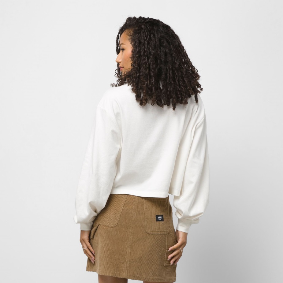 Vans Burr λαιμόκοψη μακρυμάνικο Crop Marshmallow