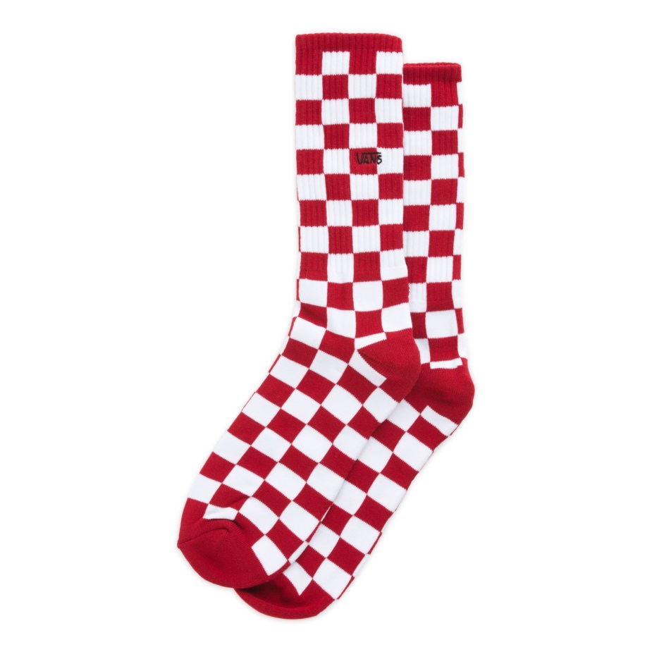 Vans Checkerboard Crew κάλτσα μεγέθους 95-13 κόκκινο-λευκό τσεκ