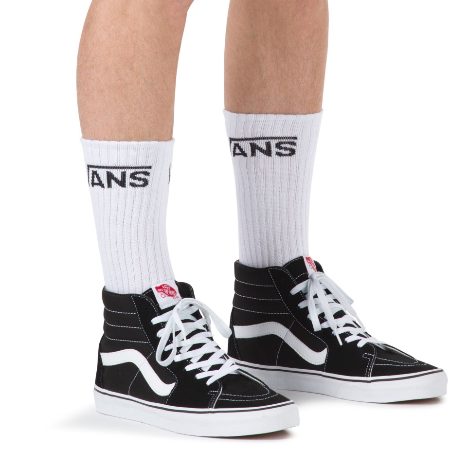 Vans Classic Crew κάλτσες 3 Pack Size 95-13 λευκές