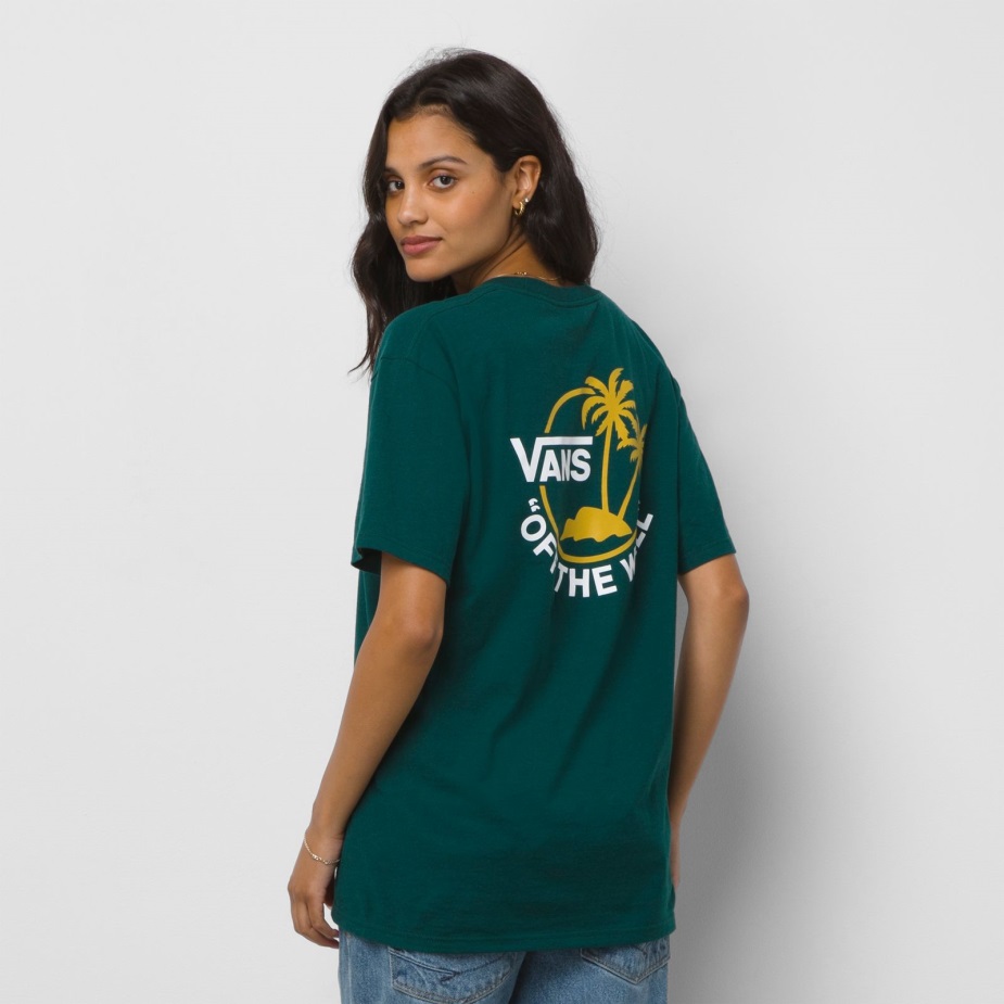 Vans Classic Mini Dual Palm T-shirt κήπου-λευκό-κίτρινο