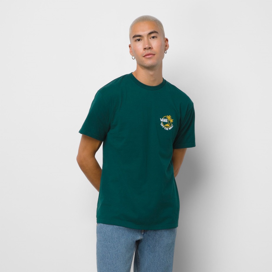 Vans Classic Mini Dual Palm T-shirt κήπου-λευκό-κίτρινο