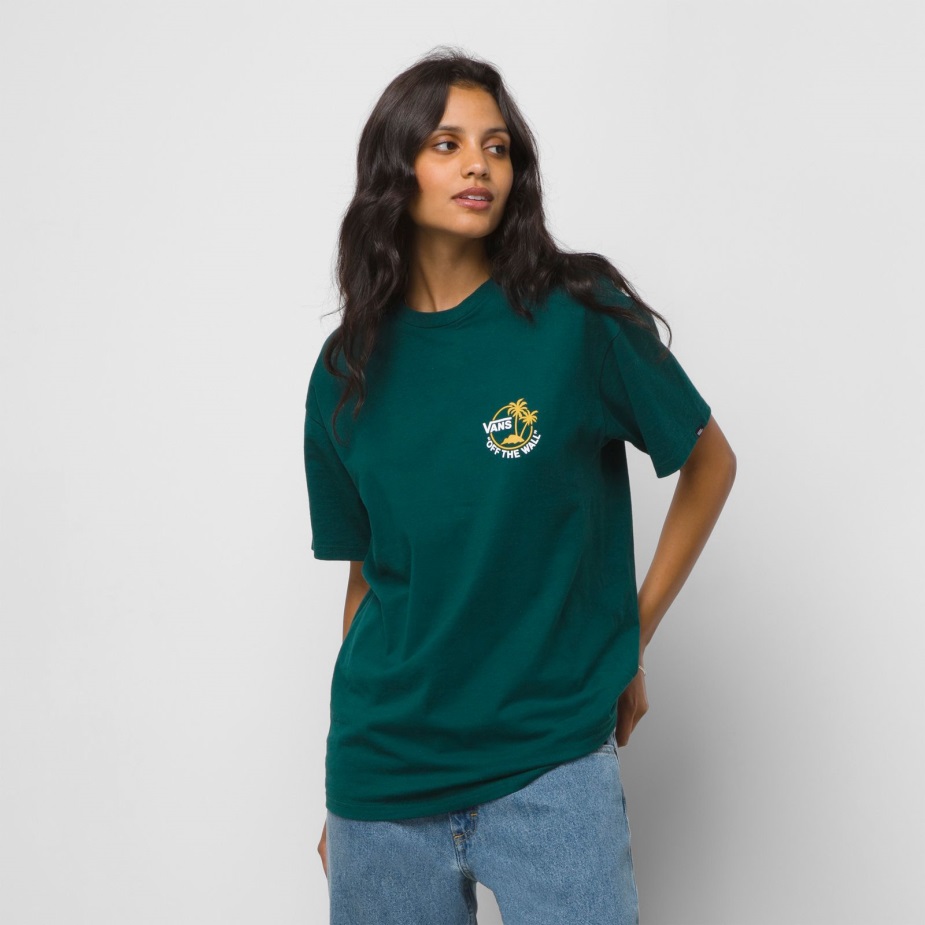 Vans Classic Mini Dual Palm T-shirt κήπου-λευκό-κίτρινο