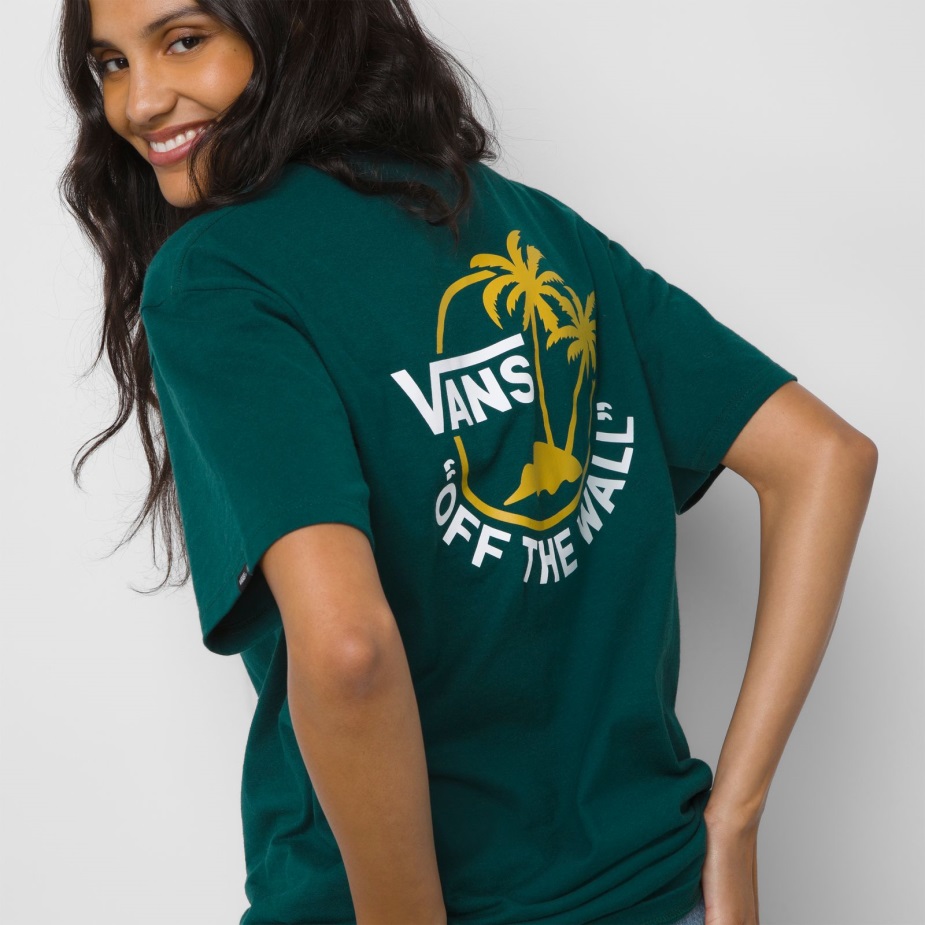 Vans Classic Mini Dual Palm T-shirt κήπου-λευκό-κίτρινο