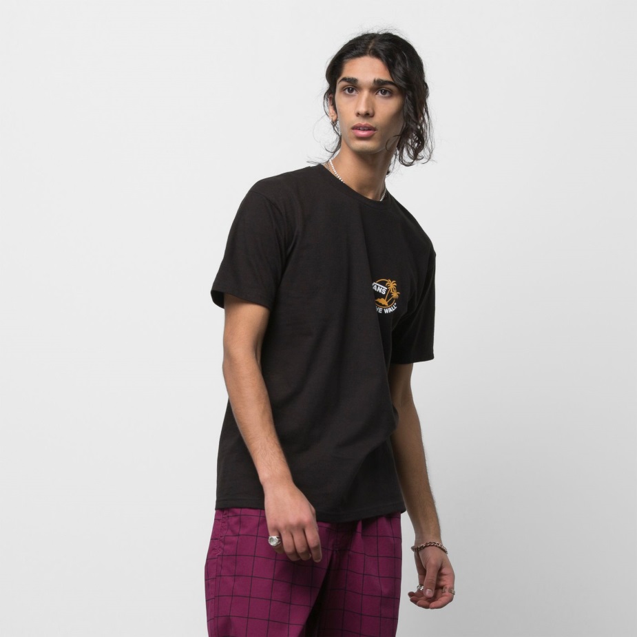 Vans Classic Mini T-shirt διπλής παλάμης μαύρο-χρυσοκίτρινο