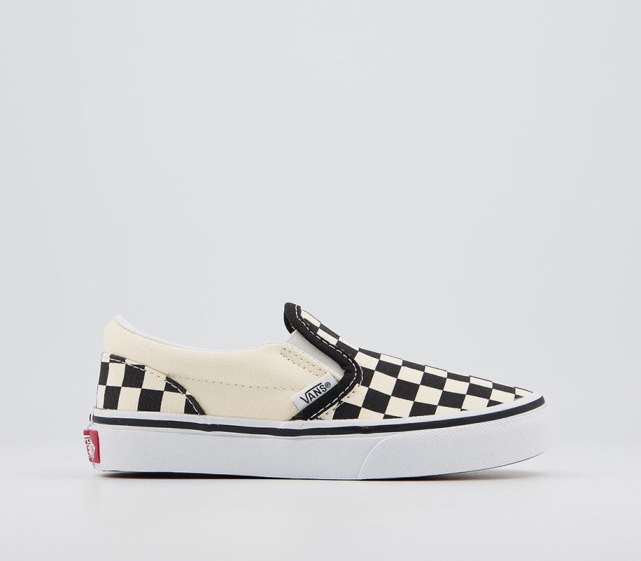 Vans Classic Slip On Kids Trainers μαύρο κρεμ σκακιέρα
