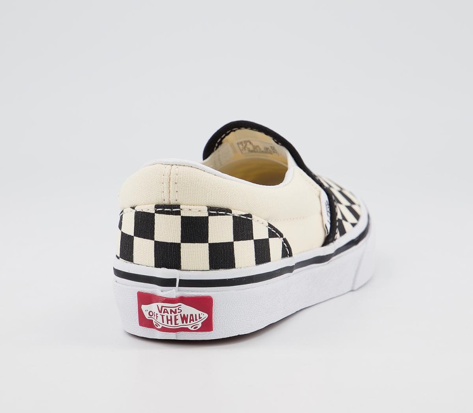 Vans Classic Slip On Kids Trainers μαύρο κρεμ σκακιέρα