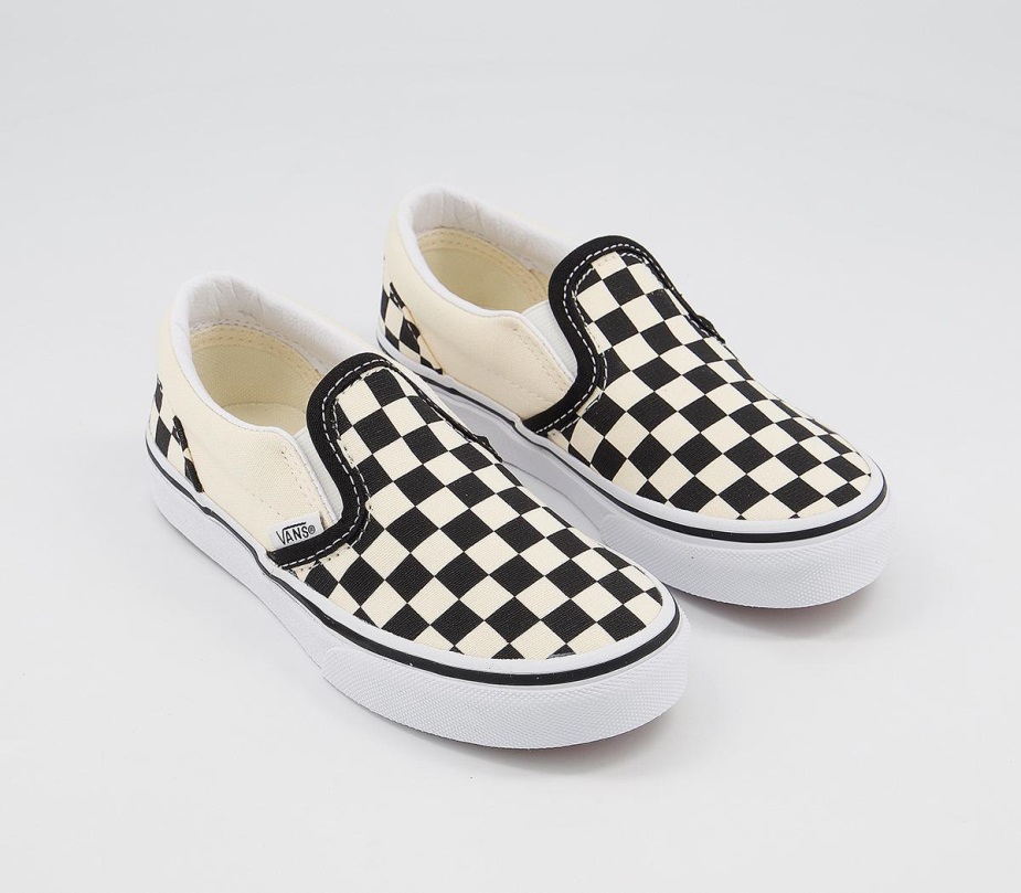 Vans Classic Slip On Kids Trainers μαύρο κρεμ σκακιέρα