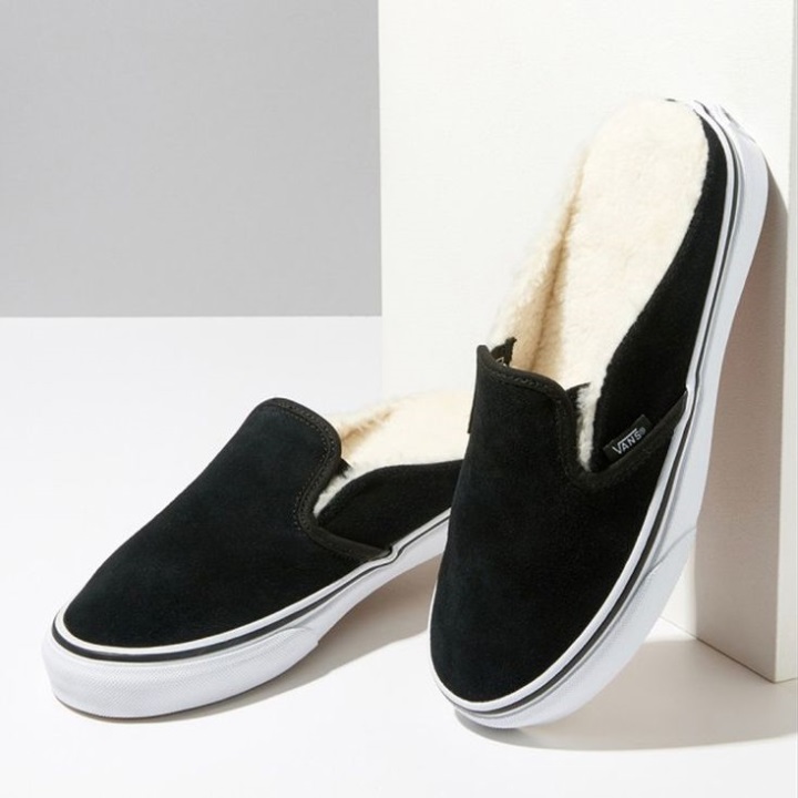 Vans Classic Slip On Mule Suede Black-sherpa
