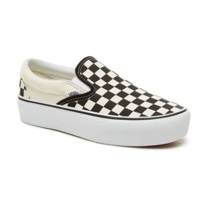 Vans Classic Slip On Platform μαύρο-άσπρο-άσπρο