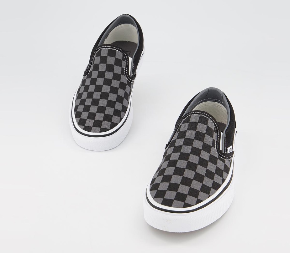 Vans Classic Slip On Trainers Black Pewter Check