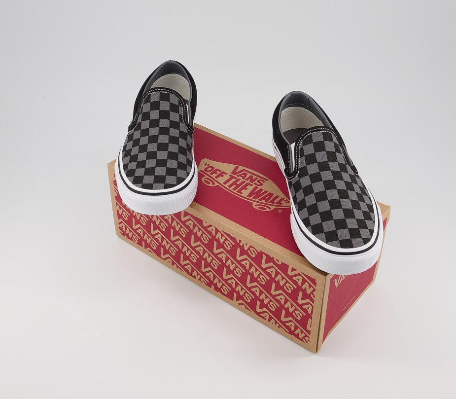 Vans Classic Slip On Trainers Black Pewter Check