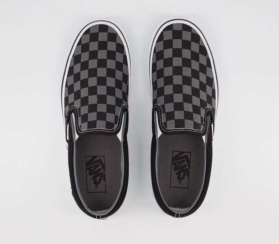 Vans Classic Slip On Trainers Black Pewter Check