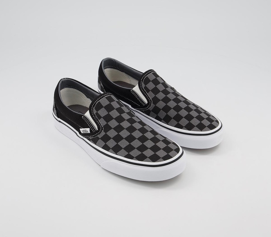 Vans Classic Slip On Trainers Black Pewter Check