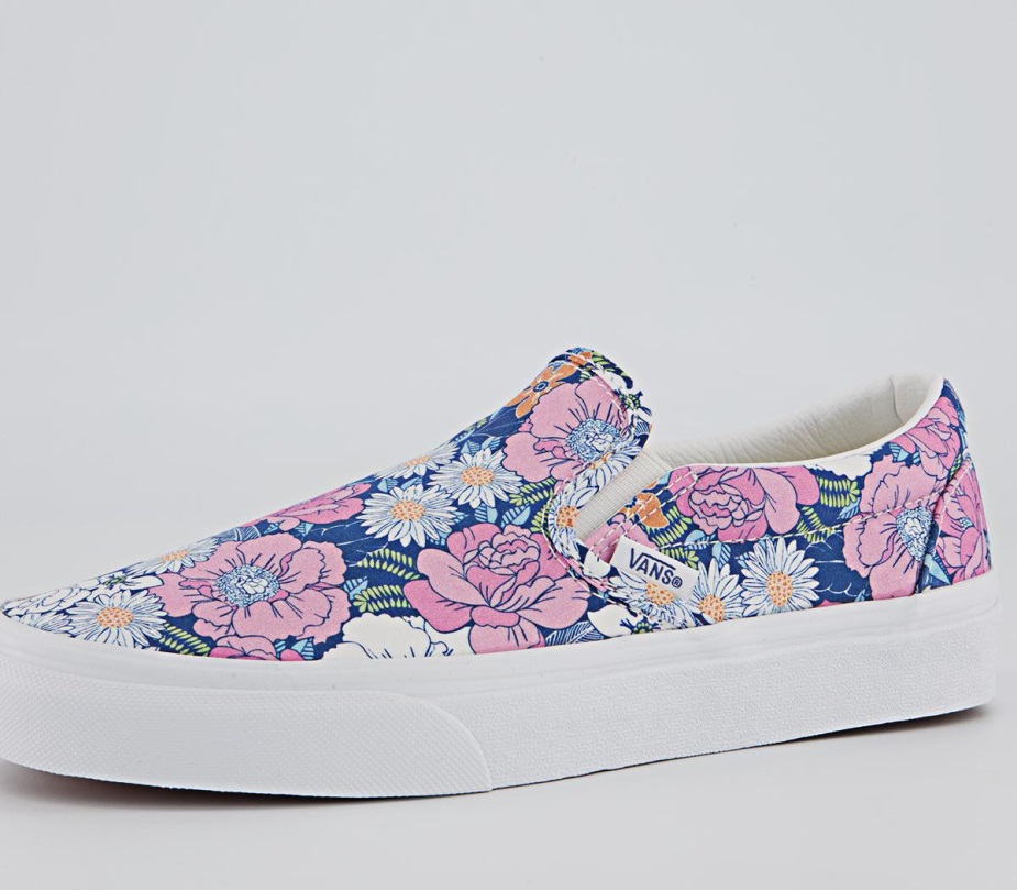 Vans Classic Slip On Trainers Floral Multi White