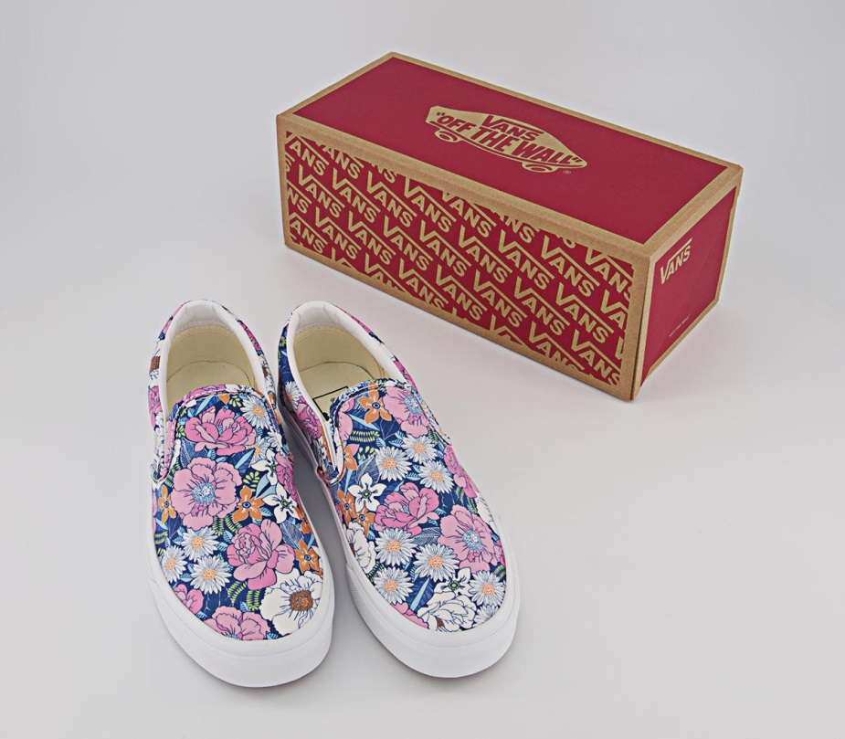 Vans Classic Slip On Trainers Floral Multi White