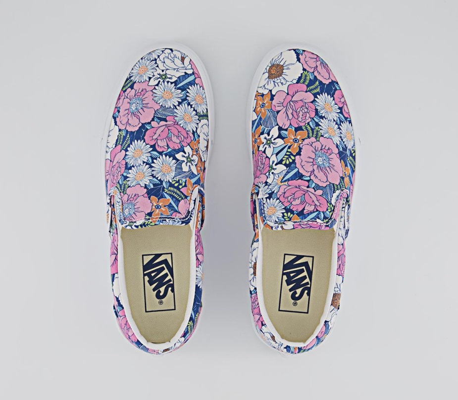 Vans Classic Slip On Trainers Floral Multi White