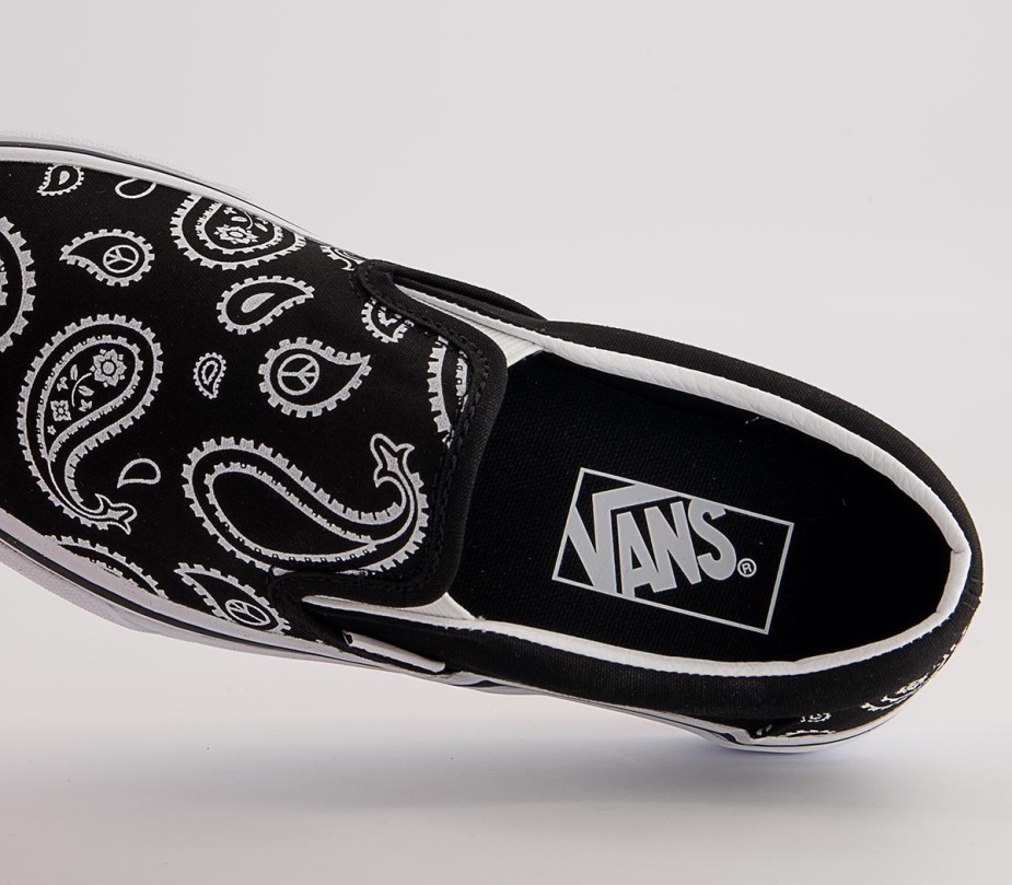 Vans Classic Slip On Trainers Paisley μαύρο λευκό