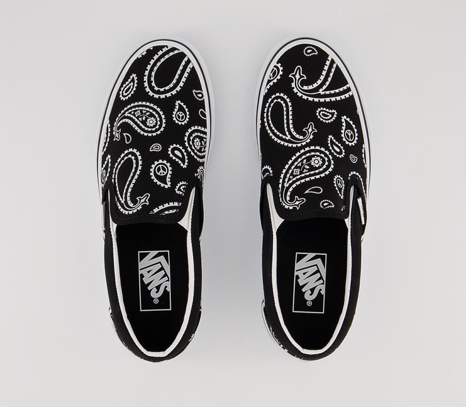 Vans Classic Slip On Trainers Paisley μαύρο λευκό