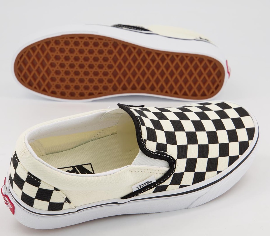 Vans Classic Slip On Trainers μαύρο λευκό έλεγχο