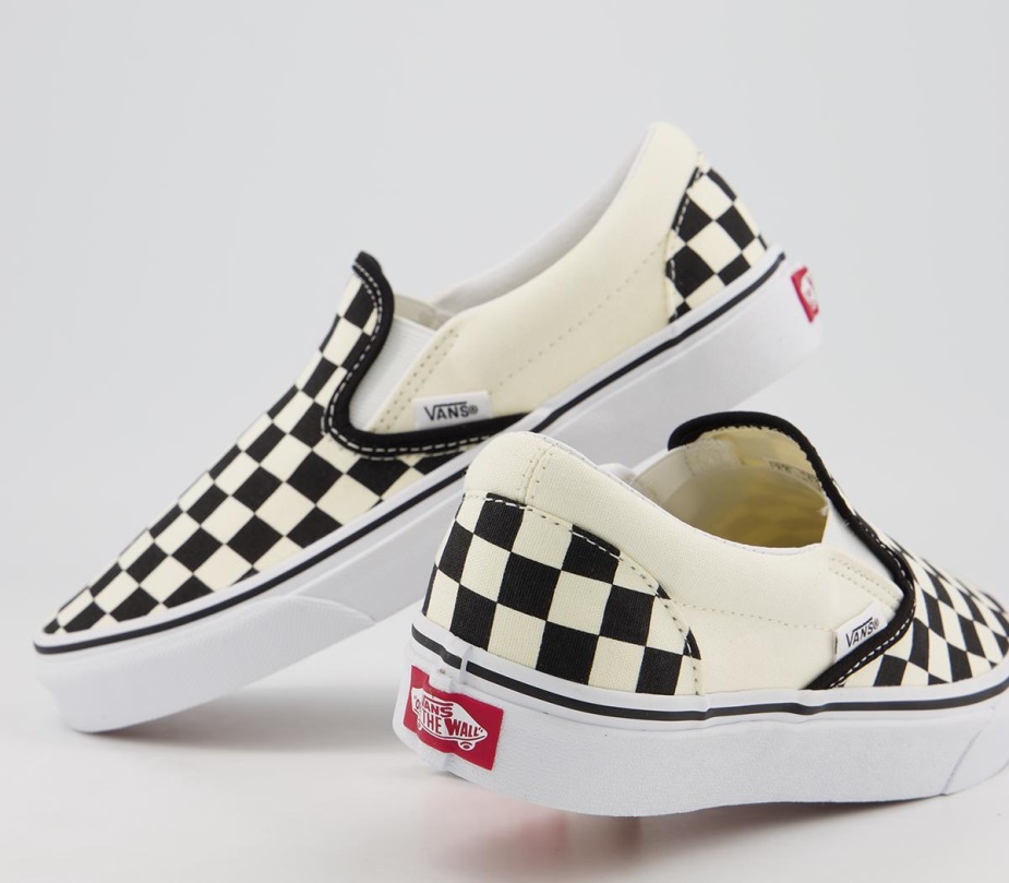 Vans Classic Slip On Trainers μαύρο λευκό έλεγχο