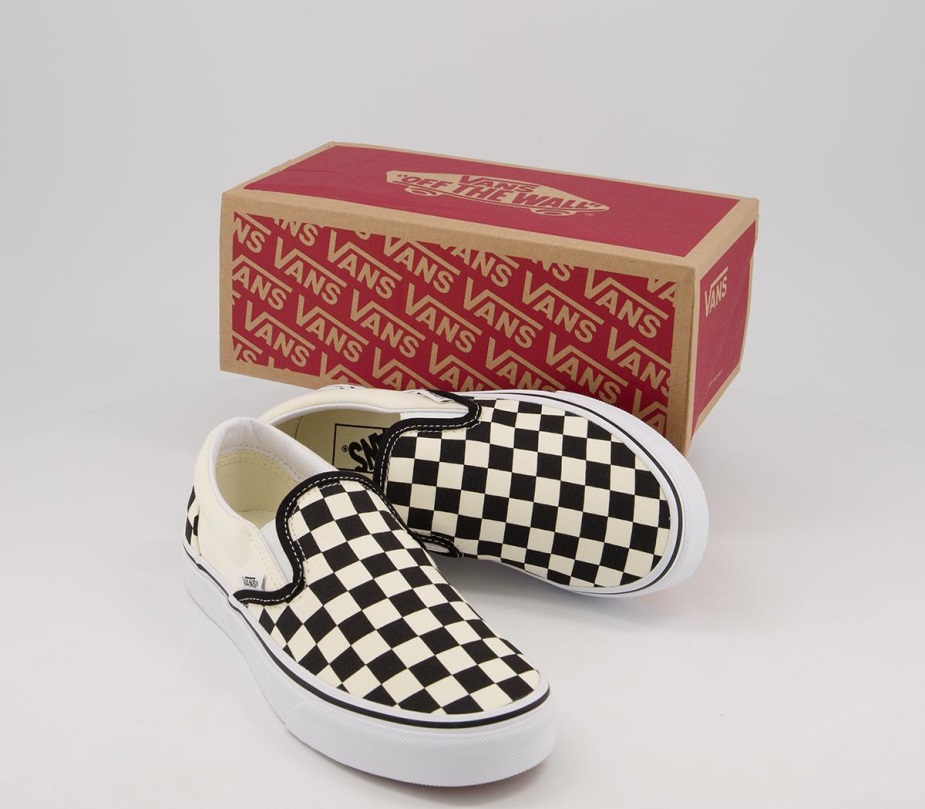 Vans Classic Slip On Trainers μαύρο λευκό έλεγχο