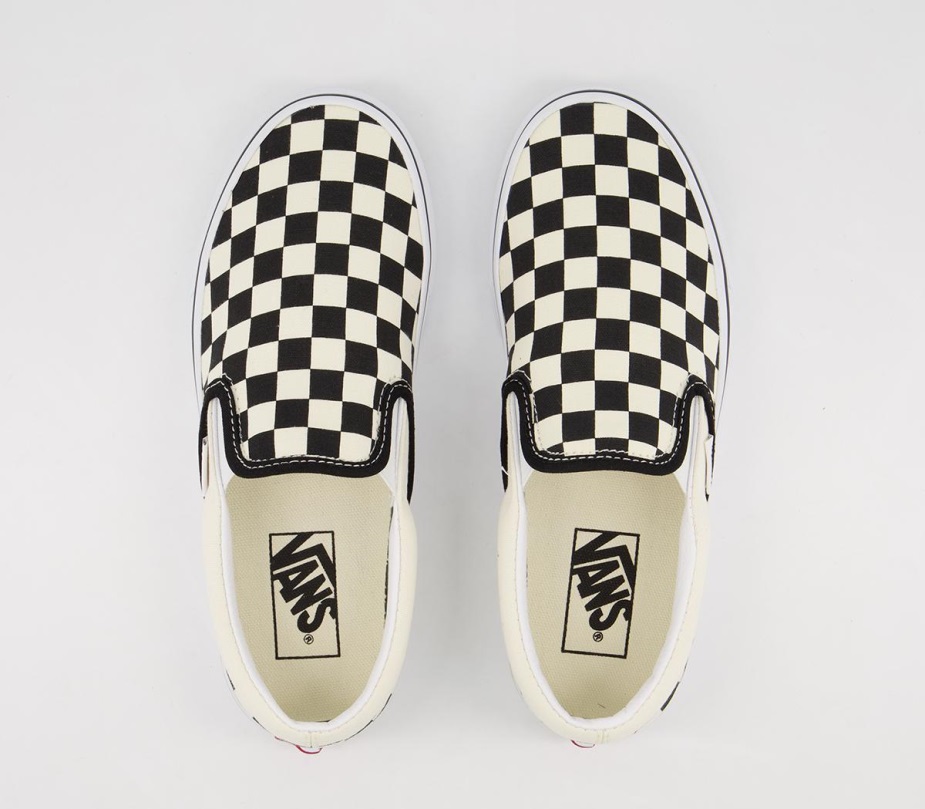 Vans Classic Slip On Trainers μαύρο λευκό έλεγχο