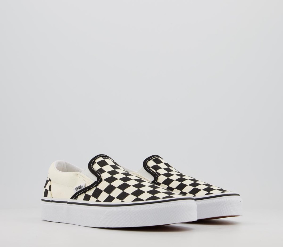 Vans Classic Slip On Trainers μαύρο λευκό έλεγχο