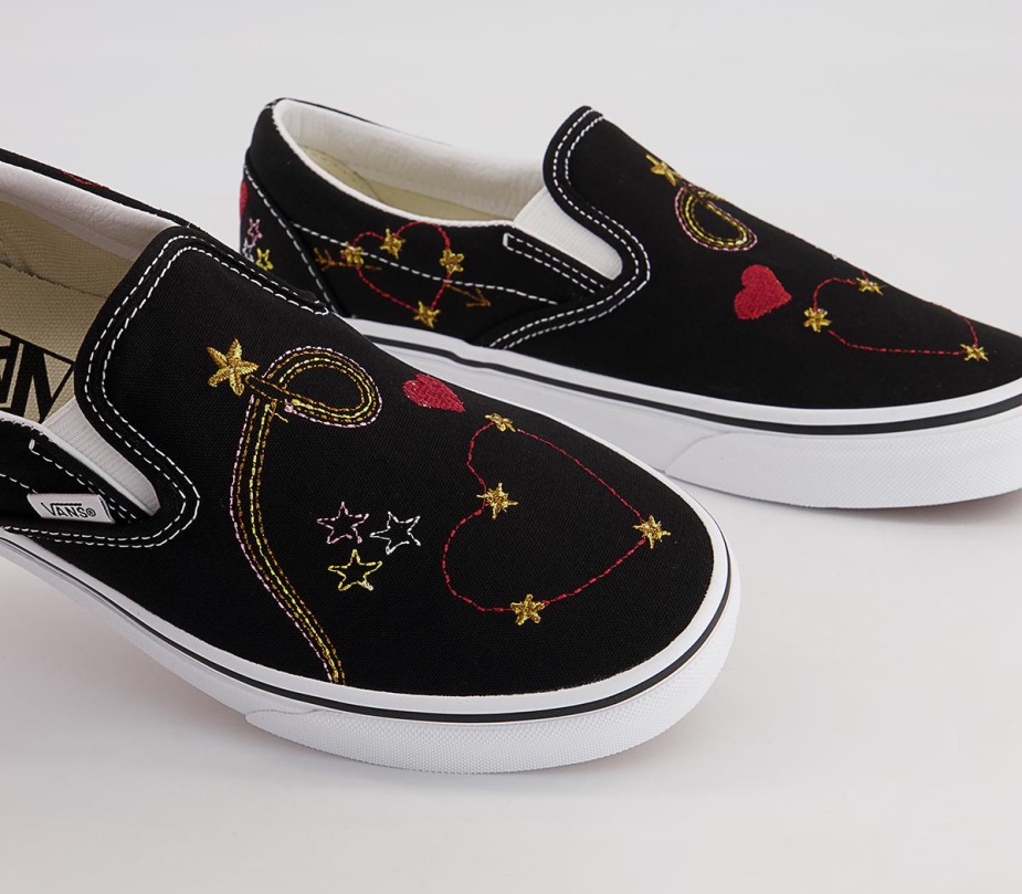 Vans Classic Slip On Trainers μαύρο χρυσό αστέρι