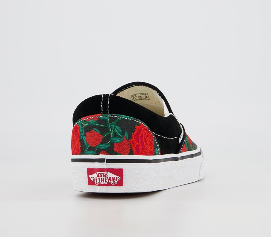 Vans Classic Slip σε μαύρα λευκά τριαντάφυλλα αποκλειστικά