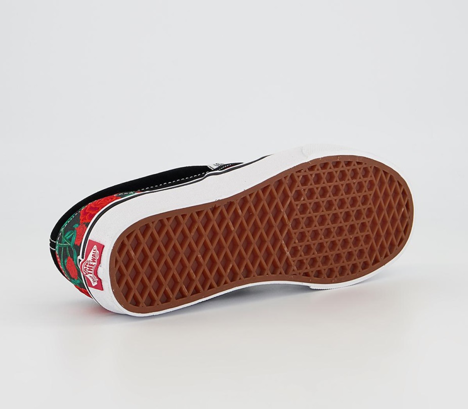 Vans Classic Slip σε μαύρα λευκά τριαντάφυλλα αποκλειστικά