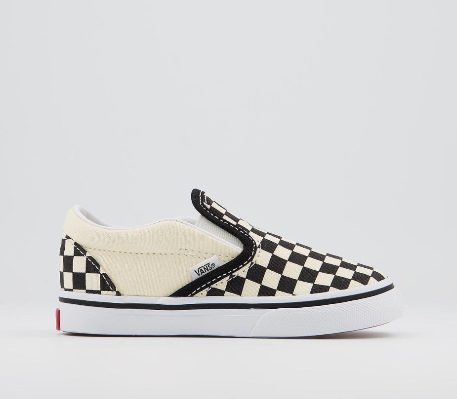 Vans Classic Slip σε νήπια μαύρο λευκό πίνακα ελέγχου